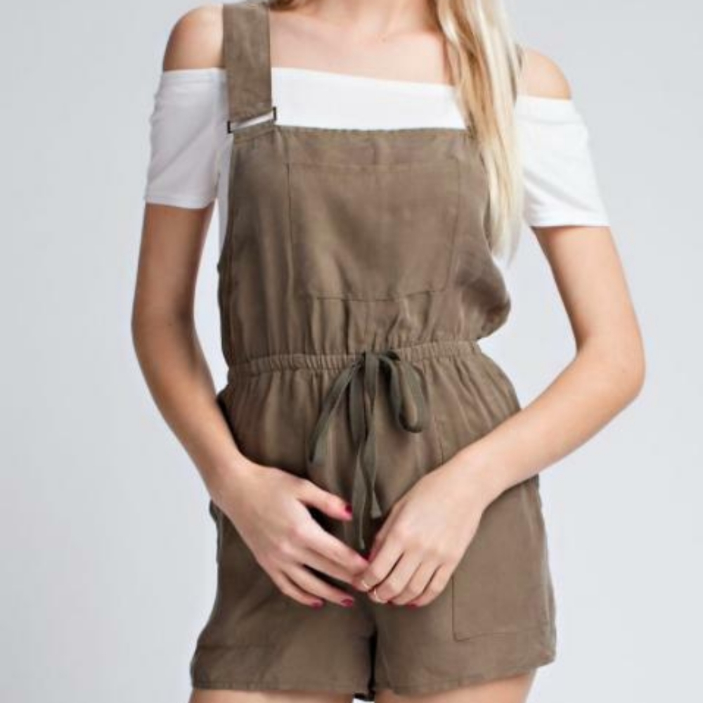 Super cute Lily Rain Romper, Olive-Brown, Size M